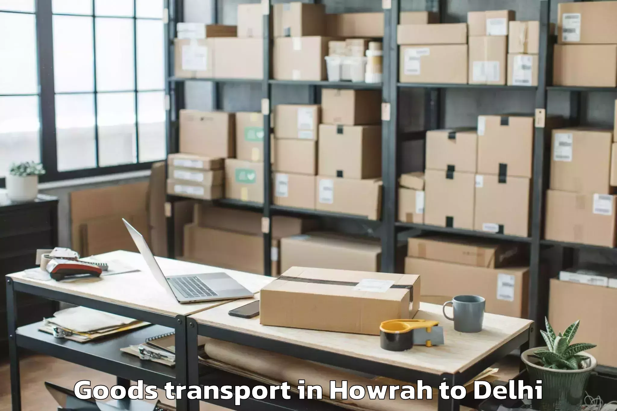 Hassle-Free Howrah to Flatted Factory Complex Okhla Goods Transport